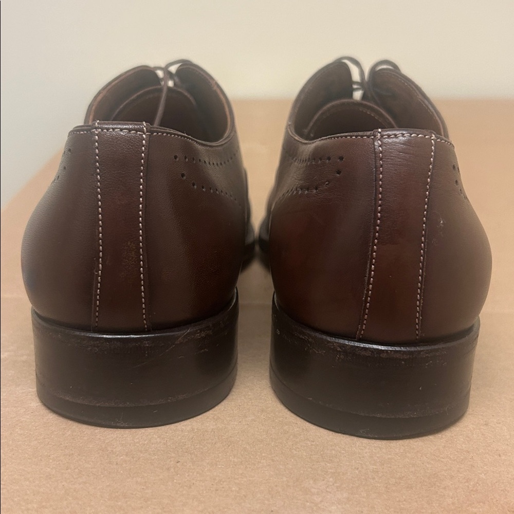 Santoni Dark Brown Leather Oxfords - Picture 6 of 6